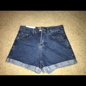 High waisted mom jean shorts